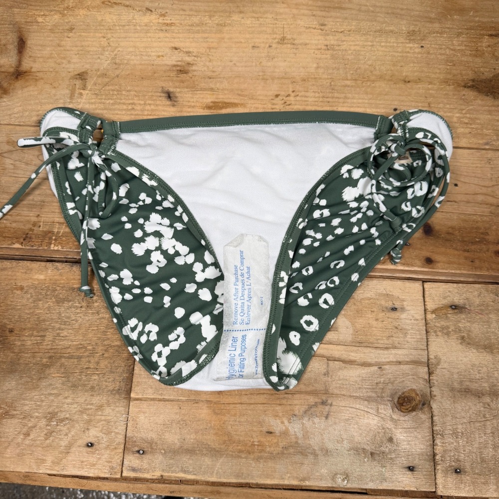 Hobie Olive Green Abstract Print Embroidered Bikini Set Medium NWT/Liner - Picture 13 of 16